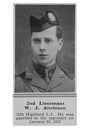Aitchison W J 2nd Lt 12th Highland Light Infantry The Sphere 1st Jan 1916