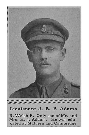 Adams J B P Lt 1st Royal Welsh Fusiliers The Sphere 7th Apr 1917