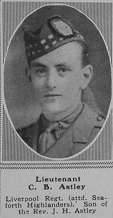 Astley C B Lt 10th King's Liverpool Regiment The Sphere 24th Aug 1918