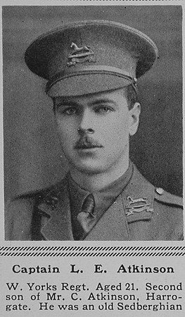 Atkinson L E Captain 2nd York and Lancaster Regiment The Sphere 29th July 1916