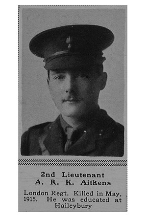 Aitkens A R K 2nd Lt 7th London Regiment The Sphere 21st Oct 1916