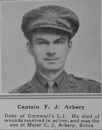 Arbery F J Captain DCLI The Sphere 22nd Dec 1917