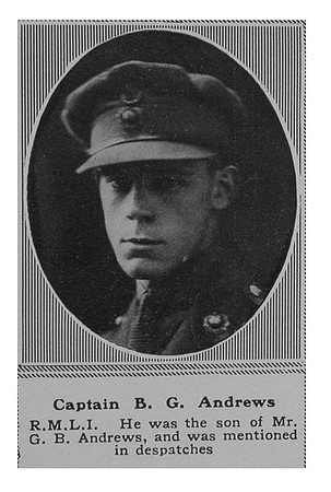 Andrews B G Captain RMLI The Sphere 21st Sep 1918