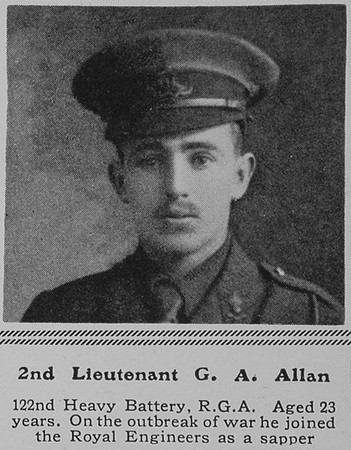 Allan G A 2nd Lt Royal Garrison Artillery The Sphere 19th Feb 1916