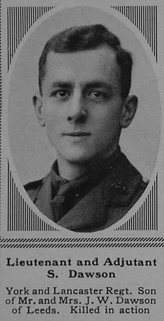 Dawson S Lt 8th York and Lancaster Regiment The Sphere 28th Oct 1916