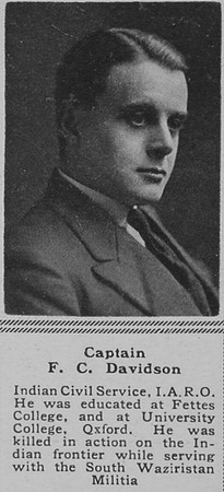 Davidson F C Captain Indian Army The Sphere 8th Sep 1917