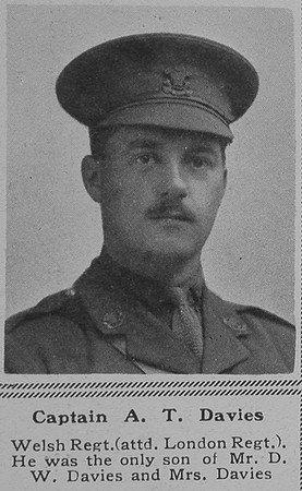 Davies A T Captain Welsh Regt attd London Regt The Sphere 4th Aug 1917