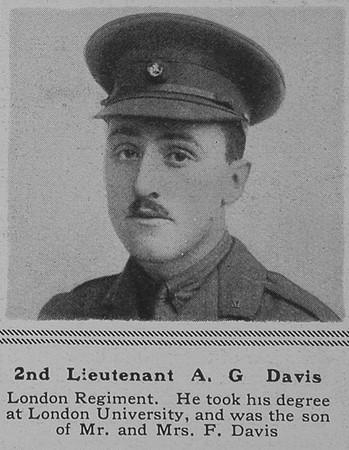 Davis A G 2nd Lt London Regt The Sphere 20th Apr 1918