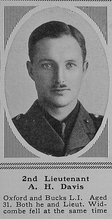 Davis A H 2nd Lt 1st Oxford and Bucks Light Infantry The Sphere  5th Aug 1916