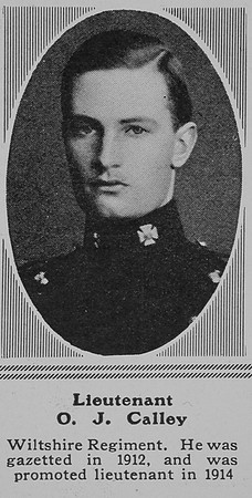 Calley O J Lt 1st Wiltshire Regiment The Sphere 3rd Apr 1915