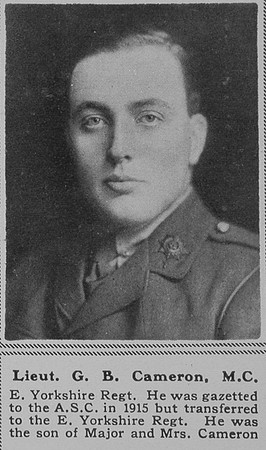 Cameron G B Lt MC ASC The Sphere 26th Oct 1918