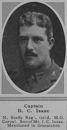 Isaac D C Captain North Staffordshire Regiment  attd. 41st Bn. Machine Gun Corps  The Sphere 2nd Jun 1917
