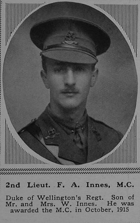 Innes F A 2nd Lt MC 4th Duke of Wellington's (West Riding Regiment) The Sphere 25th Nov 1916