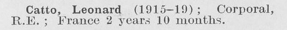 Catto L Cpl Royal Engineers