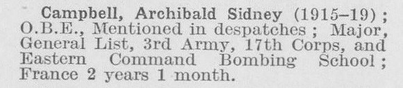 Campbell A S Major Eastern Command Boming School (LCC Chief Engineers Department Central Office)