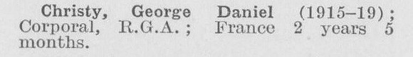 Christy G D Cpl Royal Garrison Artillery (LCC Chief Engineers Department Central Office)