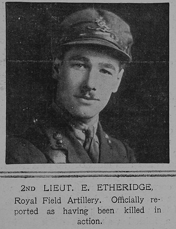 Etheridge E 2nd Lt Royal Field Artillery The Illustrated London News 11th Aug 1917
