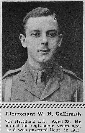 Galbraith W B Lt 7th Highland Light Infantry The Sphere 21st Aug 1915