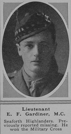 Gardiner E F Lt MC 3rd Seaforth Highlanders The Sphere 16th June 1917