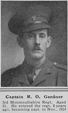 Gardner R O Captain 3rd Monmouthshire Regiment The Sphere 26th Jun 1915
