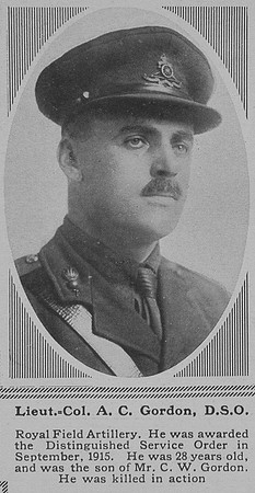 Gordon A C Lt Col DSO RFA The Sphere 26th Jan 1918