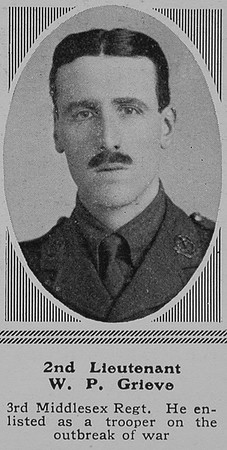 Grieve W P 2nd Lt 3rd Middx Regt The Sphere 22nd Jan 1916