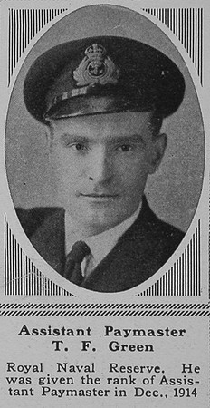 Green T F Asst Paymstr RNR The Sphere 25th Aug 1917