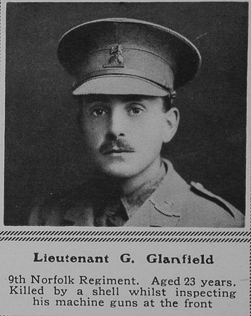 Glanfield G Lt 9th Norfolk Regt The Sphere 8th Jan 1915