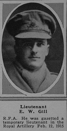 Gill E W Lt Royal Field Artillery The Sphere 16th Sep 1916