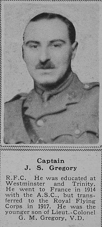 Gregory J S Captain RFC The Sphere 23rd Mar 1918
