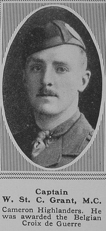 Grant W St C Captain MC 5th Cameron Highlanders The Sphere 2nd Nov 1918