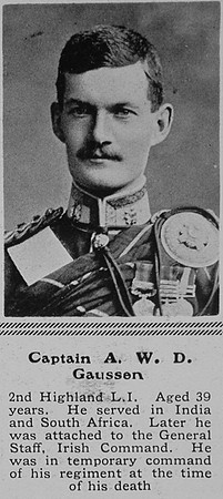Gaussen A W D Captain 2nd Highland Light Infantry The Sphere 21st Aug 1915