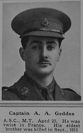 Geddes A A Captain Army Service Corps The Sphere 9th Sep 1916
