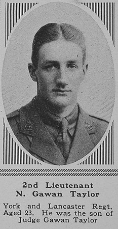 Gawan-Taylor N 2nd Lt York & Lancs Regt The Sphere 15th Sep 1917