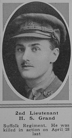 Grand H S 2nd Lt 11th Suffolk Regt The Sphere 16th June 1917