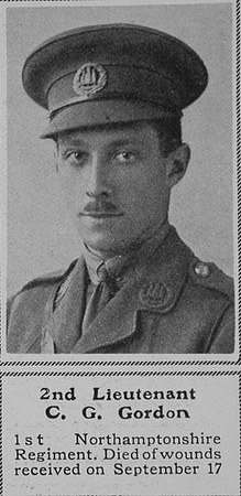 Gordon C G 2nd Lt 1st Northamptonshire Regiment The Sphere 10th Oct 1914