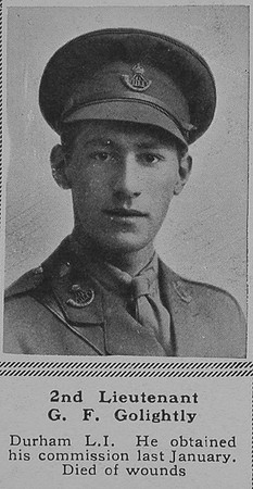 Golightly G F 2nd Lt DLI The Sphere 18th Aug 1917