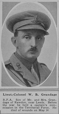 Grandage W B Lt Col RFA The Sphere 30th June 1917