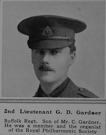 Gardner G D 2nd Lt 9th Suffolk Regiment The Sphere 2nd Dec 1916