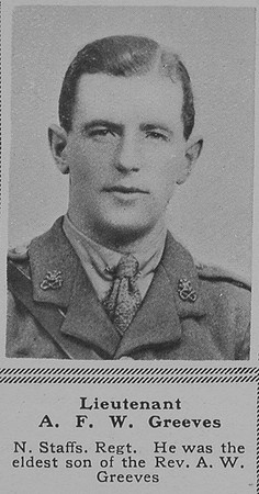 Greeves A F W Lt North Staffs Regt The Sphere 10th Nov 1918