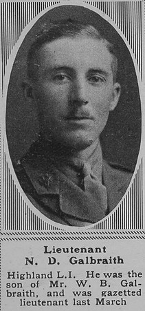 Galbraith N D Lt 7th HLI The Sphere 28th Sep 1918