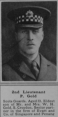 Gold P 2nd Lt 2nd Scots Guards The Sphere 16th Sep 1916