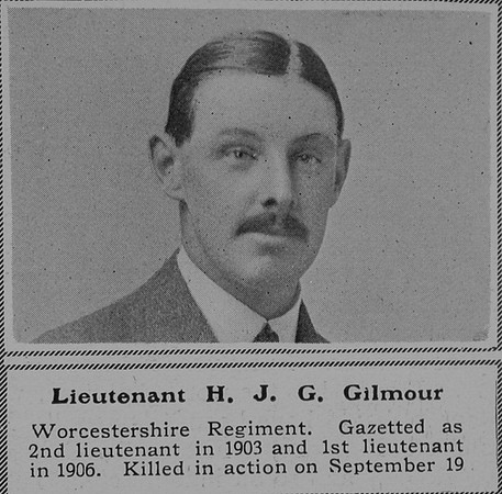Gilmour H J G Lt Worcestershire Regiment The Sphere 17th Oct 1914