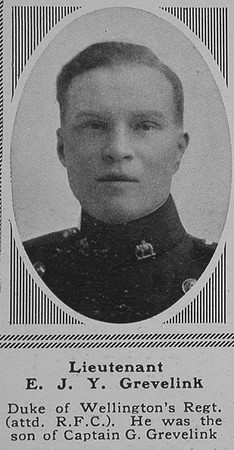 Grevelink E J Y Lt RFC The Sphere 1st Sep 1917