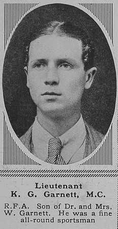 Garnett K G Lt MC RFA The Sphere 20th Oct 1917