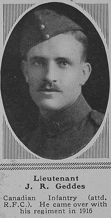 Geddes J R Lt RFC The Sphere 5th Jan 1918