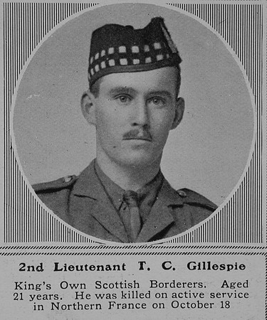 Gillespie T C 2nd Lt Kings Own Scottish Borderers The Sphere 14th Nov 1914