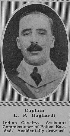 Gagliardi L P Captain Indian Army The Sphere 6th July 1918