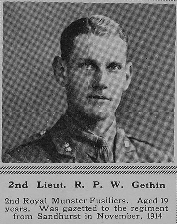 Gethin R P W 2nd Lt 2nd R Munster Fusiliers The Sphere 23rd Oct 1915