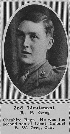 Greg R P 2nd Lt 11th Cheshire Regt The Sphere 31st Aug 1918